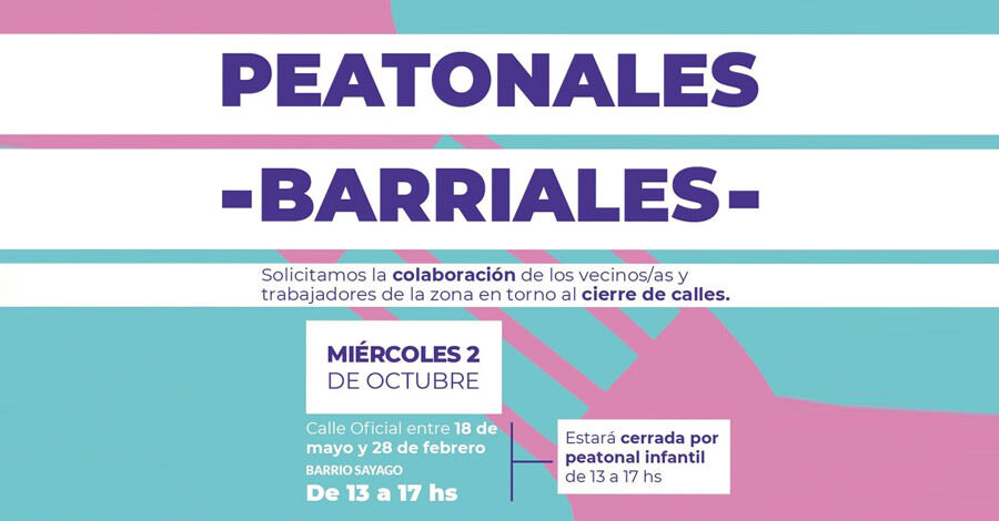 Peatonal barrial en Sayago