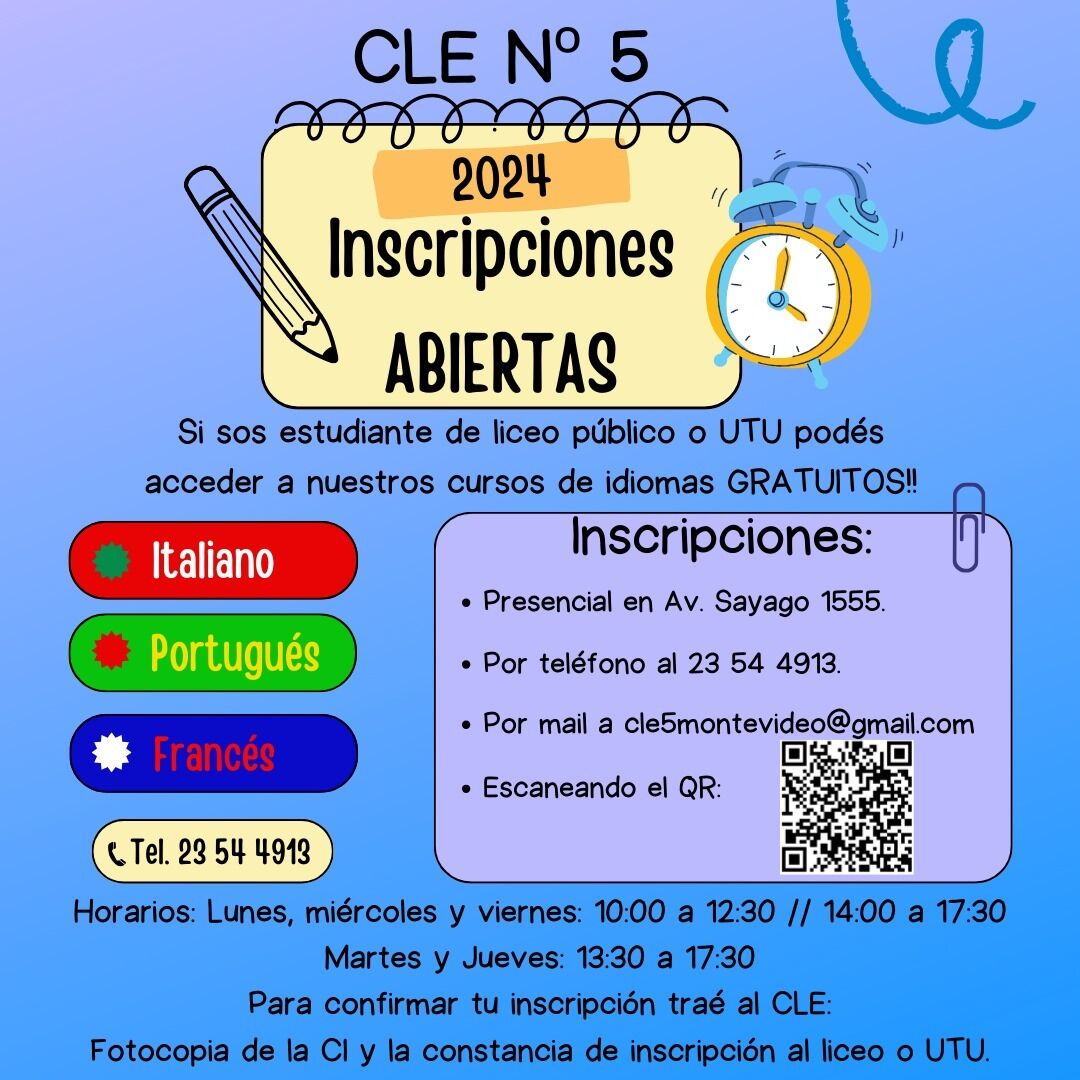 inscripciones en el centro de lenguas extranjeras 2024