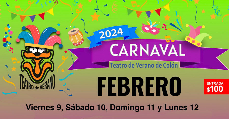 Programación para los días 9, 10, 11 y 12 de Febrero en el Teatro de Verano de Colón