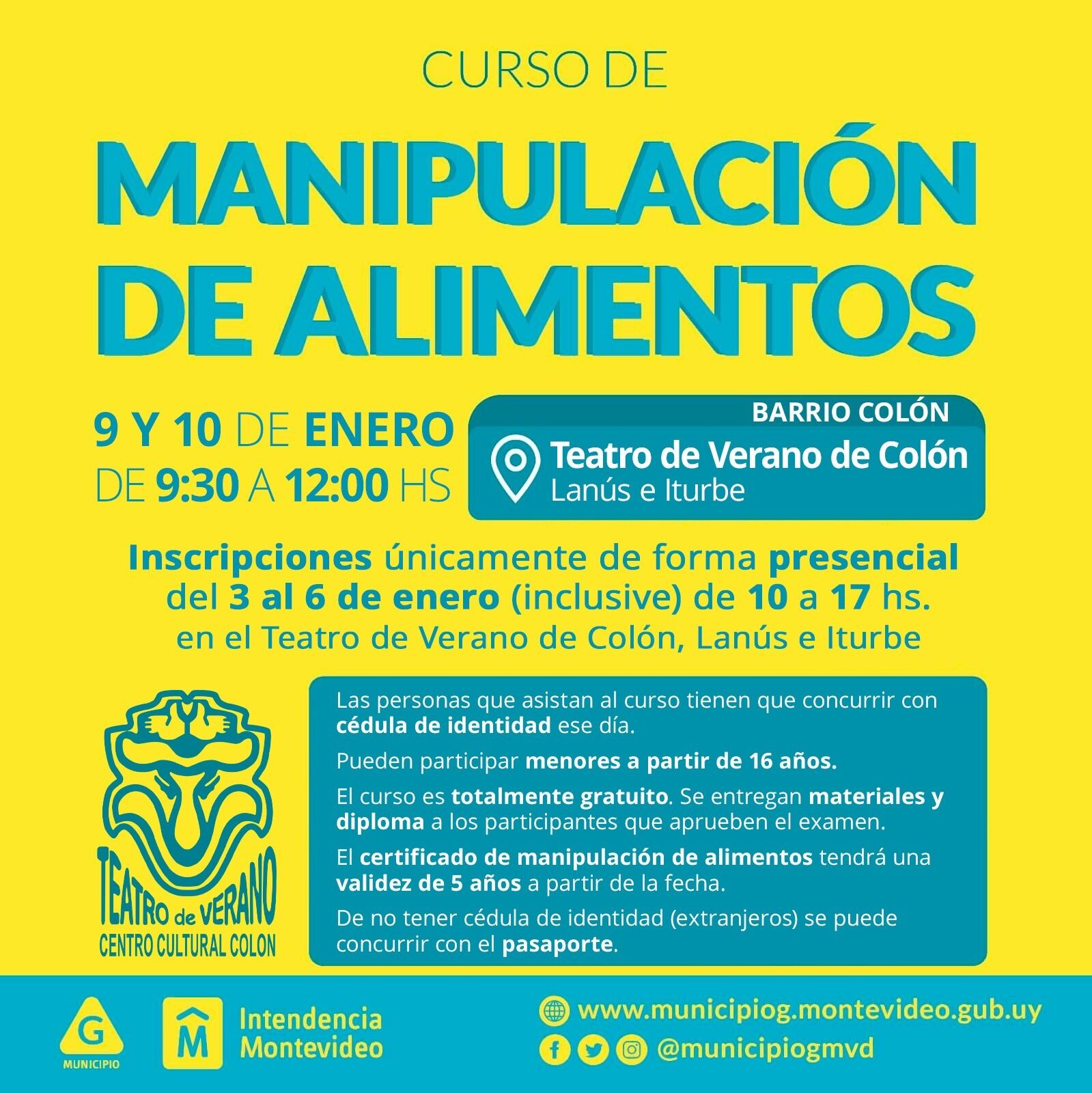 Colón Portal - Curso de Manipulación de Alimentos en el Teatro de 