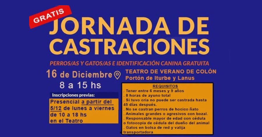 Jornada de castraciones en le Teatro de Verano de Colón