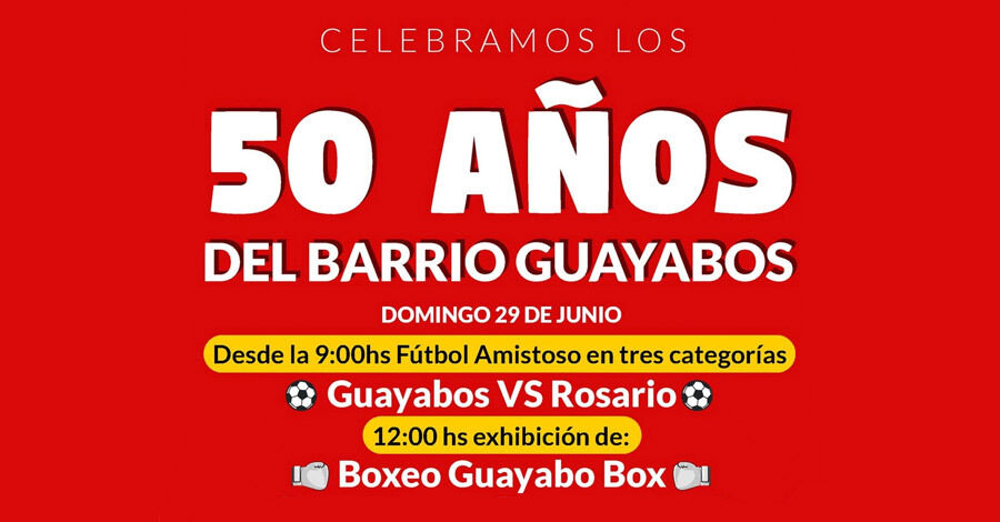 50 años del barrio Guayabos, bandas en vivo, actividades deportivas y mucho más