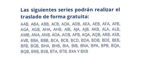 series sin costo de traslado