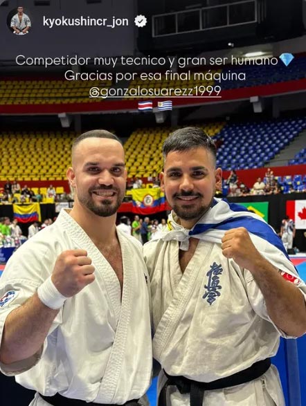 gonzalo suarez y jhonatan gonzalez campeones karate